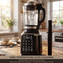 ASTRALSHIP Glass Blender for Kitchen, 1500W High-Speed Hot & Cold Blender for Smoothies, 59 oz Capacity, 14 Presets & Auto Clean, Black