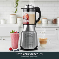 Stainless Steel Blender with Tamper, 59oz Countertop Food Processor, 1500W High Speed Adjustable P1-P9, Professional Heating Blender, Auto Clean