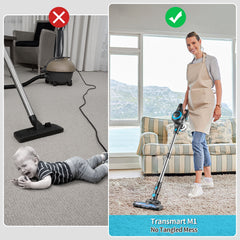 Transmart 18Kpa Powerful Cordless Vaccum Cleaner for Home, Lightweight Stick Vaccum Cordless Rechargeable Battery 40 Min Runtime Vacuum Cleaner Hard Floor Pet Hair