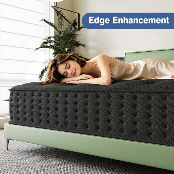 Tryagat 12” Twin Hybrid Mattress in a Box, Medium Firm Twin Size Mattresses, Cooling Gel Memory Foam Mattress with Individually Wrapped Pocket Coils, Pressure Relief