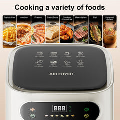 Hicloud 7.5QT Air Fryer, 1600W Multifunction Airfryer with Visible Window, Adjustable Time＆Temperature, Nonstick, 85% Less Oil, 100Pcs Liner
