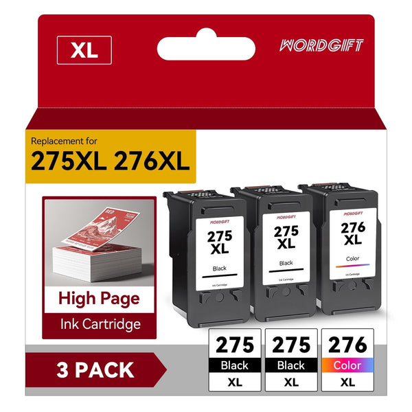 275XL Ink Cartridges Printer Ink compatible for Canon Ink 275 and 276 for Canon 275 Ink for PIXMA TS3522 3722 (3-Pack 2-Black, Tri-Color)