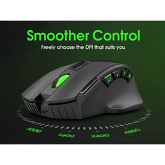 Wireless Gaming Mouse, 16000 DPI Adjustable, Bluetooth 5.2 & 2.4GHz Dual Mode, Lightweight, 10 Buttons, RGB Lighting, for PC Gaming & Office, Muzpu (Black)