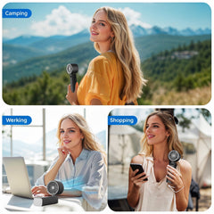 Juyafio Cutting-Edge Tech with 199 Speed Cooling Portable Small Fan&Handheld Fan,Foldable Desktop Fan,4000mAh, USB Rechargeable And Quiet Personal Fan For Home, Office, Travel & Outdoor Use (Black)