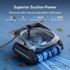 （2026 Upgrade）Bubot 800P Gen2 Robotic Pool Cleaner – Smart Navigation, App Control & Scheduling, for Inground Pools Up to 1,076 Sq.Ft., Cleans Floor, Wall & Waterline