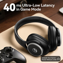 Active Noise Cancelling Headphones,60H Playtime Bluetooth 6.0 Wireless Headphones with Hi-Res Audio, Over Ear Headphones with Microphone, Deep Bass,Comfort Fit,Foldable Headset for Travel Office Game