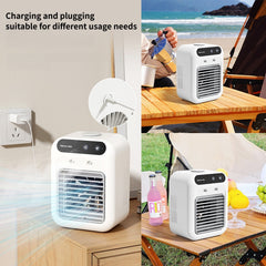 Portable Cooling Fan,USB-C Rechargeable | 25dB Quiet, 3 Speeds & Mist Modes for Home Office Desk, Bedroom, Camping