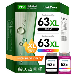 63XL Ink Cartridge Compatible for HP 63 Ink Cartridges for Printer HP Ink 63 XL for Compatible HP OfficeJet 3830 Ink 5255 5258 Envy 4520 4512 4516 DeskJet 1112 3630 3632 2132 Printer Ink( Black,Tri-C