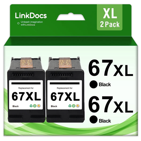 67 Ink Cartridge Compatible for HP 67 67XL Black for HP Ink 67 for HP 67 Black Ink Cartridge for HP DeskJet 2700 2700e 2752 2752e 2755 2755e Envy 6000 6055 6055e Envy Pro 6455 6458 Printer (2 Black)