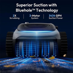 Bubot 700 Pool Cleaner Robot, Robotic Cordless Pool Vacuum w/Superior Suction, 210-Min Runtime Triple Motors, Smart Navigation, APP Control（Silver）