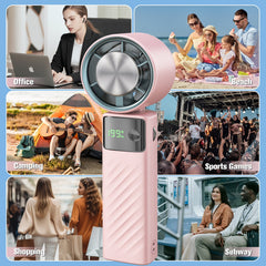 Juyafio Cutting-Edge Tech with 199 Speed Cooling Portable Small Fan&Handheld Fan,Foldable Desktop Fan,4000mAh, USB Rechargeable And Quiet Personal Fan For Home, Office, Travel & Outdoor Use (Black)