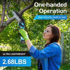 Transmart Cordless Handheld Chainsaw, 21v Small Chainsaw, Electric Chainsaw Electric Chainsaw Rechargeable Battery for Garden and Farm