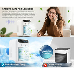 Portable Cooling Fan,USB-C Rechargeable | 25dB Quiet, 3 Speeds & Mist Modes for Home Office Desk, Bedroom, Camping