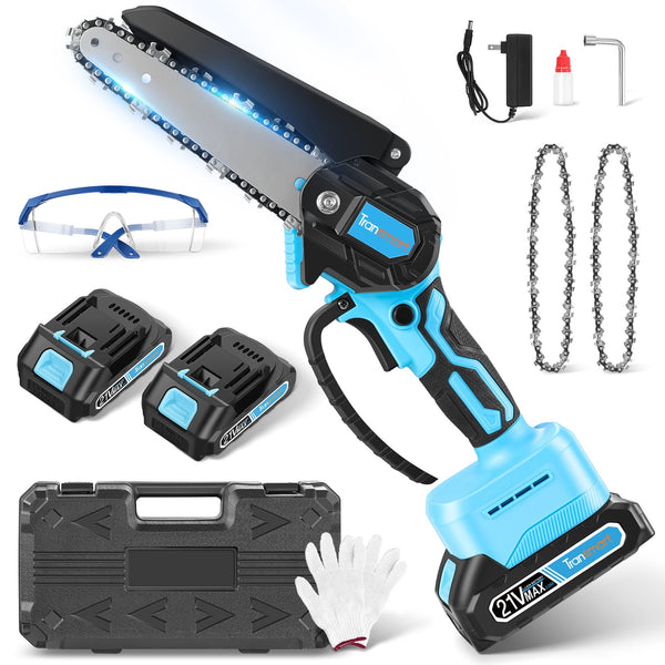 Transmart Cordless Handheld Chainsaw, 21v Small Chainsaw, Electric Chainsaw Electric Chainsaw Rechargeable Battery for Garden and Farm