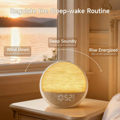 Sunrise Alarm Clock Wake up Sunlight with Sound Machine & Dimmable Night Light for Bedrooms Clock