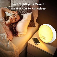 Sunrise Clock with White Noise Sound Machine for Bedroom Alarm Clock