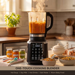 ASTRALSHIP Glass Blender for Kitchen, 1500W High-Speed Hot & Cold Blender for Smoothies, 59 oz Capacity, 14 Presets & Auto Clean, Black