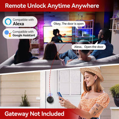 Transmart Smart Door Lock, Fingerprint Lock Knob with App Control, IP65 Weatherproof, 3 in 1 Smart Lock with Fingerprint&key&WiFi for Home, Office, Hotels(Black)