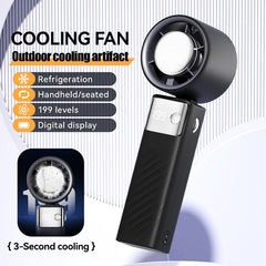 Juyafio Cutting-Edge Tech with 199 Speed Cooling Portable Small Fan&Handheld Fan,Foldable Desktop Fan,4000mAh, USB Rechargeable And Quiet Personal Fan For Home, Office, Travel & Outdoor Use (Black)