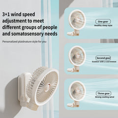 New 9000mAh 4-Speed Oscillating LED Desk Fan,Portable Stroller Fan/Foldable Hanging Clip Fans,Handheld Fans,Personal Rechargeable Small Fan for Home Travel Camping,11inch,Blue